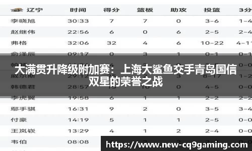 大满贯升降级附加赛：上海大鲨鱼交手青岛国信双星的荣誉之战